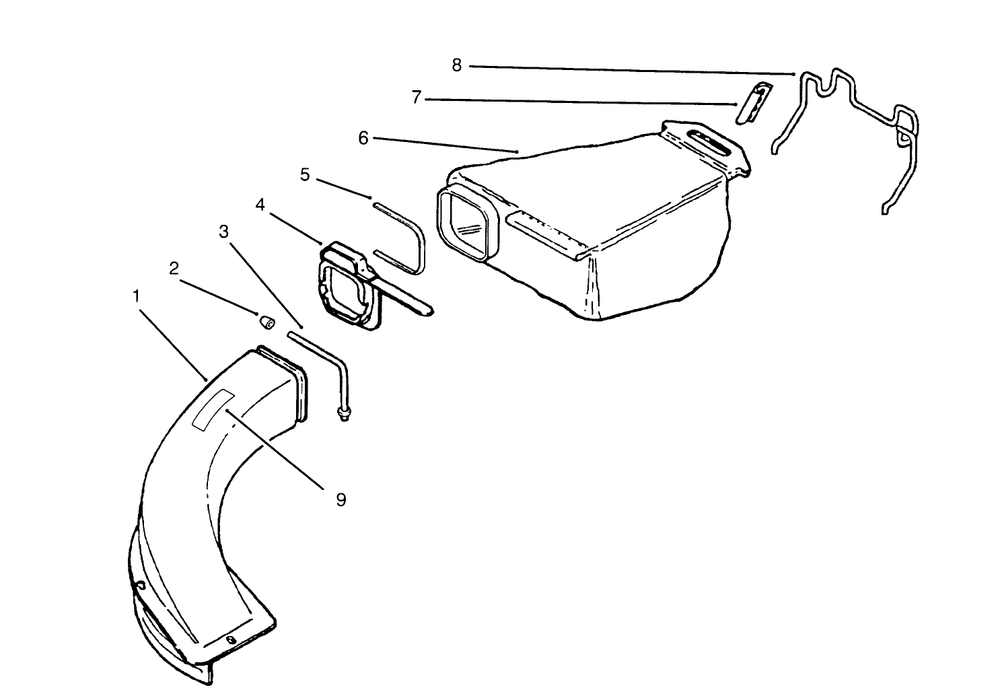 Rear Catcher Assembly Diagram and Parts List for 10415 (5900001-5999999)(1995) Lawn Boy Lawn Mower